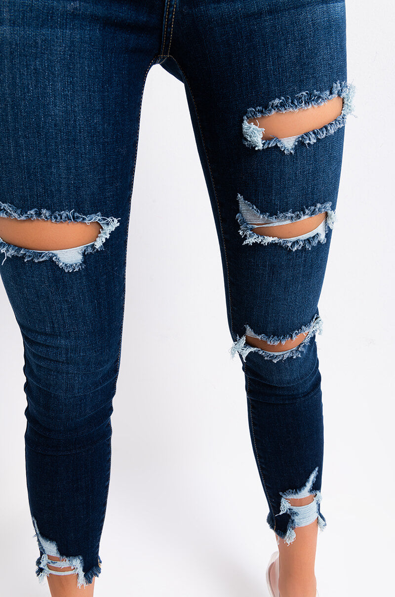SATURN DARK HIGH RISE SKINNY JEANS