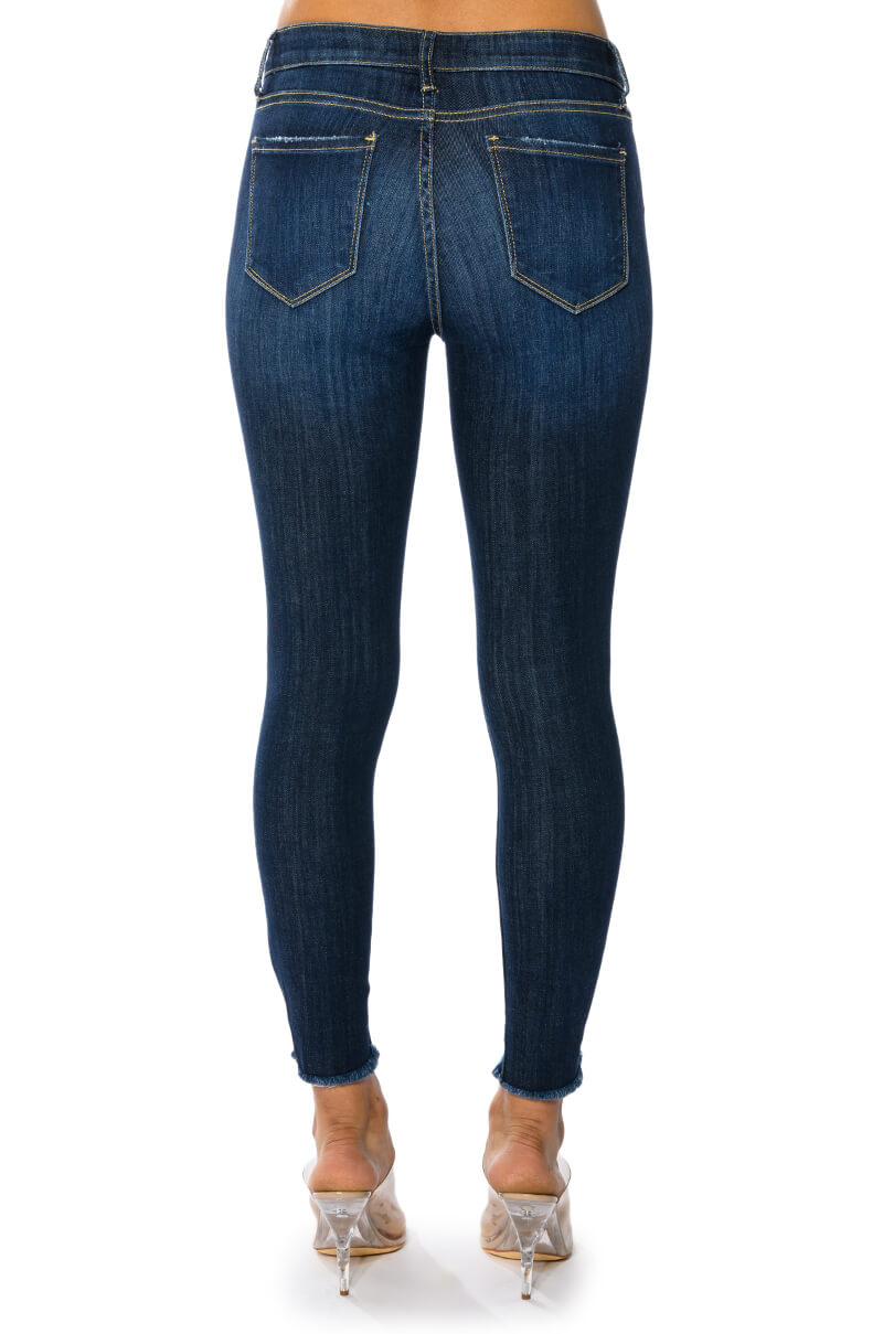 SATURN DARK HIGH RISE SKINNY JEANS