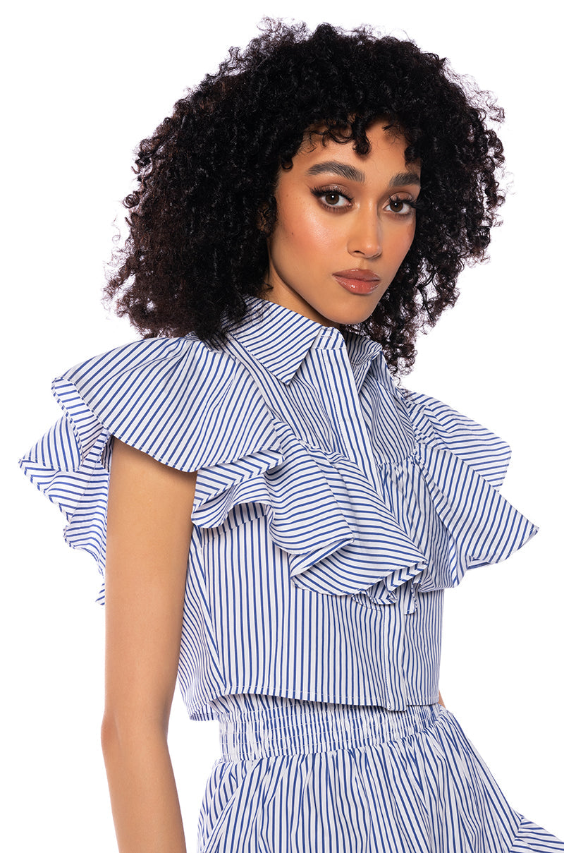 ALICE RUFFLE DETAIL POPLIN SHIRT