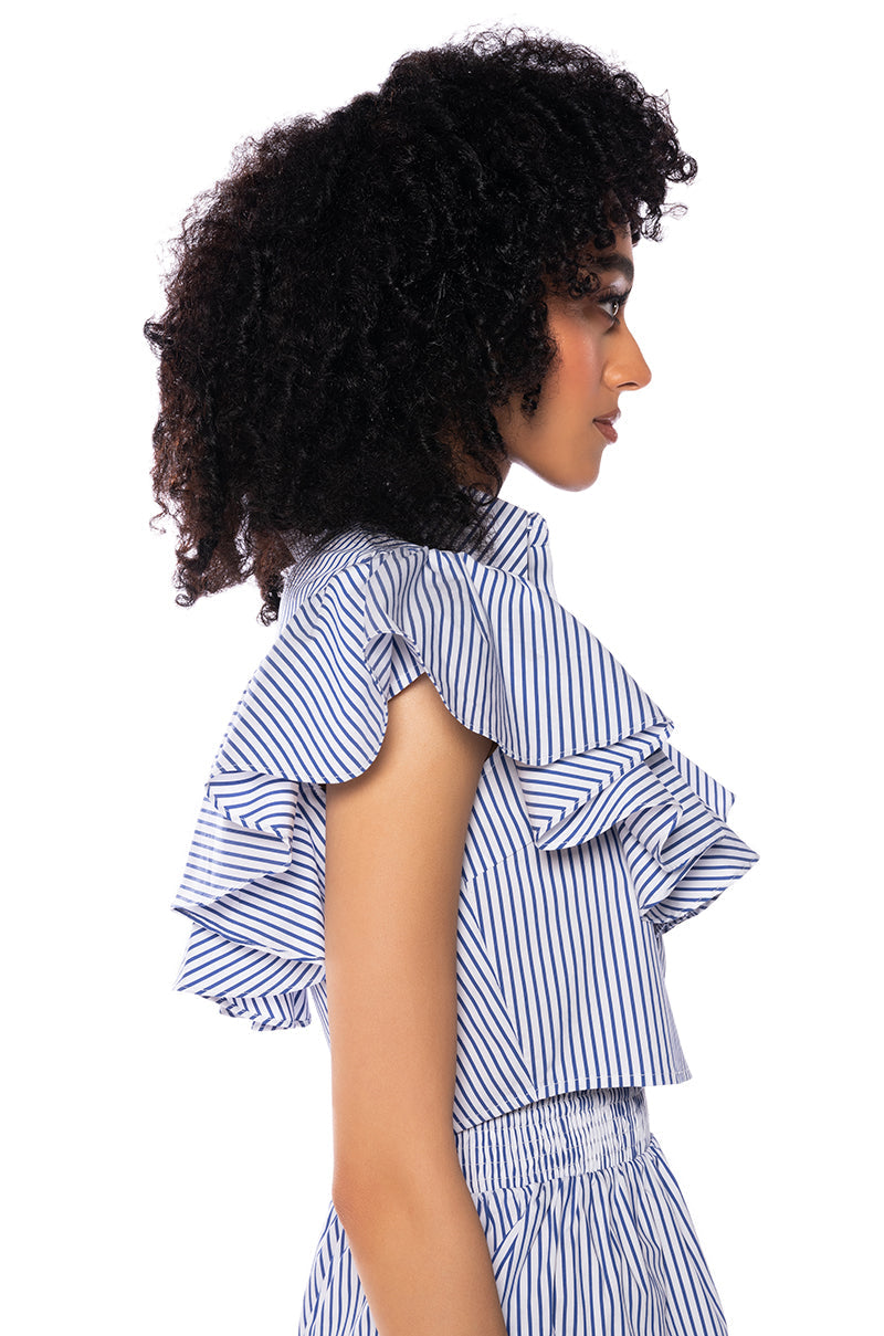 ALICE RUFFLE DETAIL POPLIN SHIRT