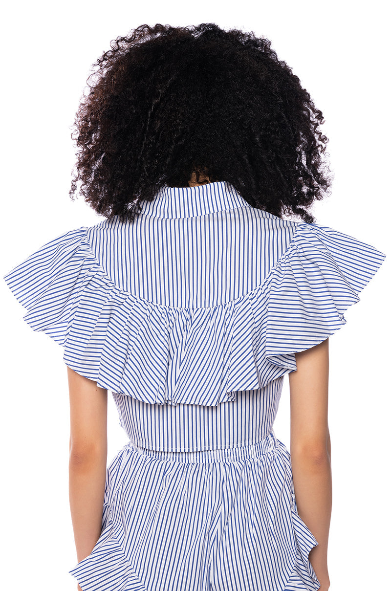 ALICE RUFFLE DETAIL POPLIN SHIRT