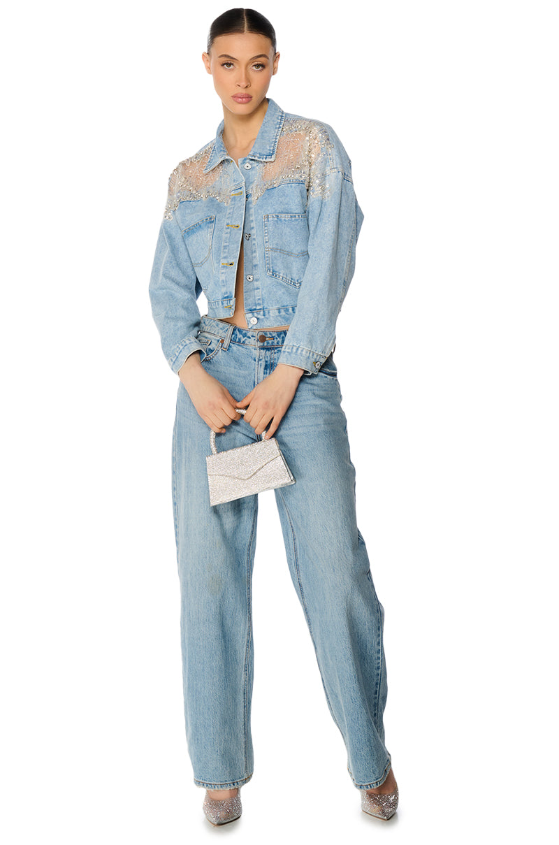 SHOW IT OFF SEQUIN DENIM JACKET