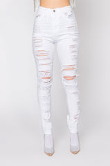 SHOW ME BABY DISTRESSED SKINNY JEANS