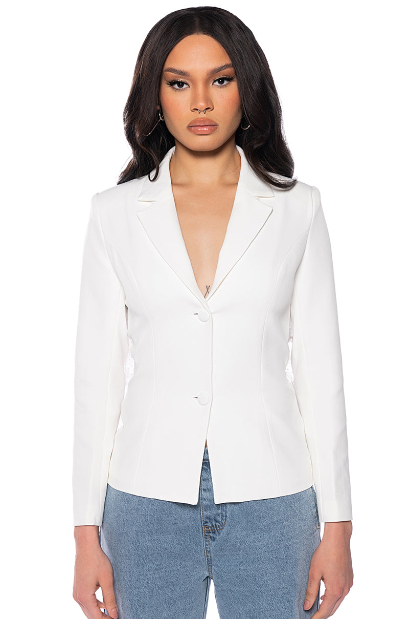 SHOW STOPPER BIRTHDAY RUFFLE BLAZER