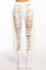 SUMMER FOREVER SHREDDED KNIT PANTS