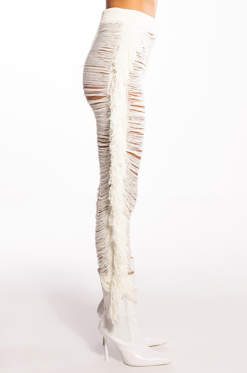 SUMMER FOREVER SHREDDED KNIT PANTS