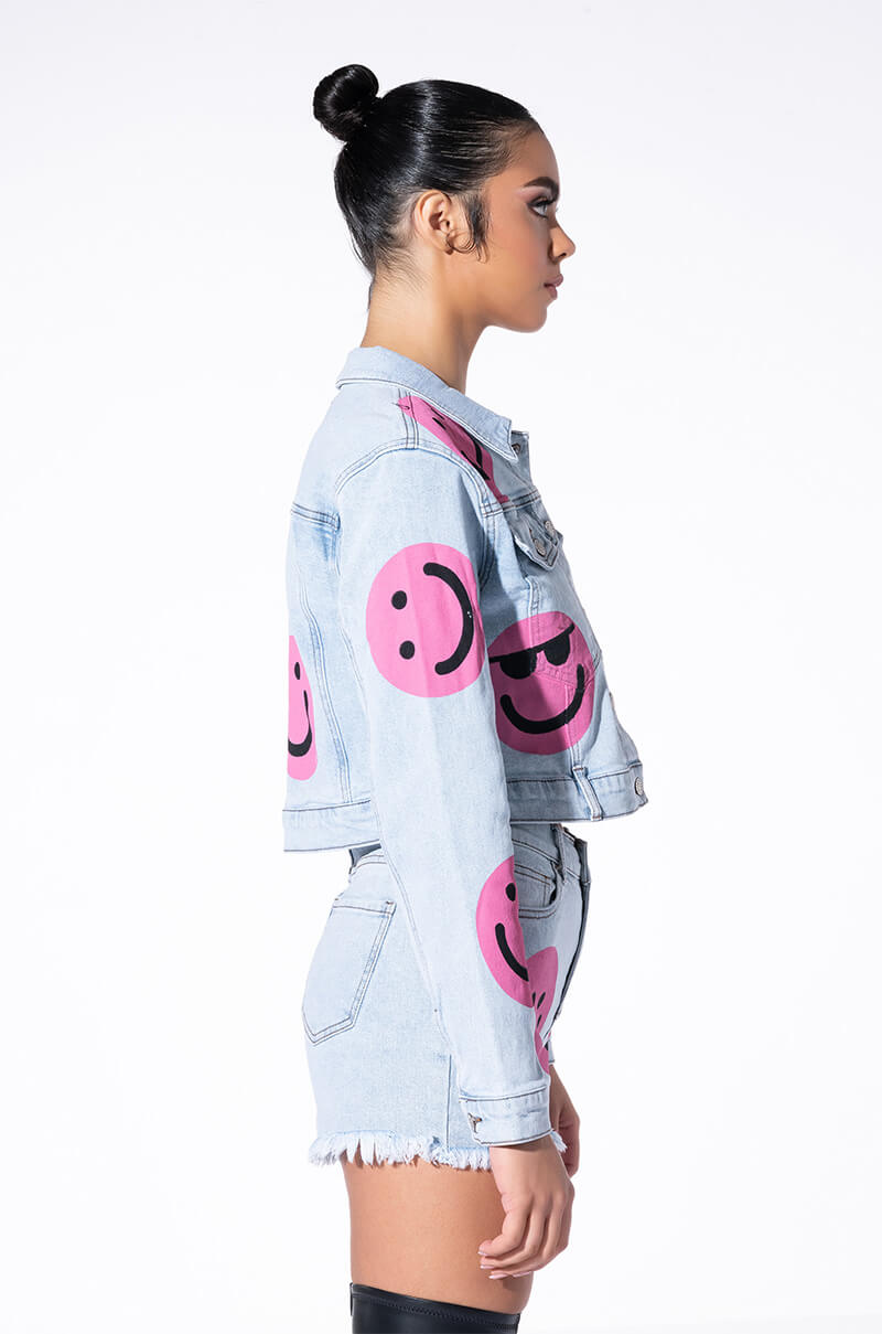 SMILEY FACE DENIM JACKET