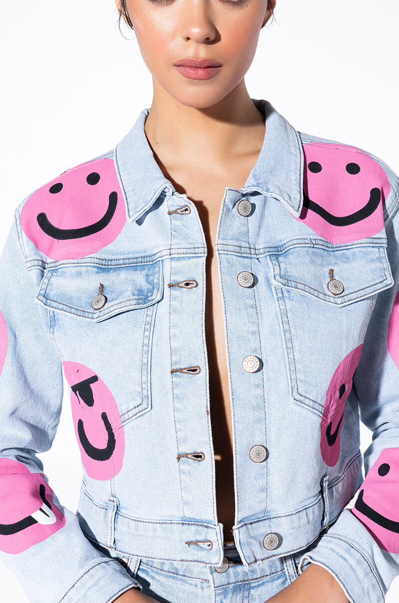 SMILEY FACE DENIM JACKET