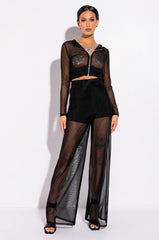 SMOKE SHOW WIDE LEG MESH PANT