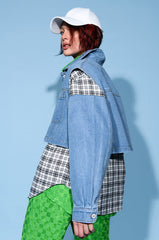 SPRING PLAIDS DENIM JACKET