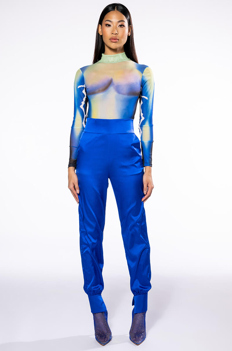 STARS IN THE SKY RHINESTONE SATIN PANTS