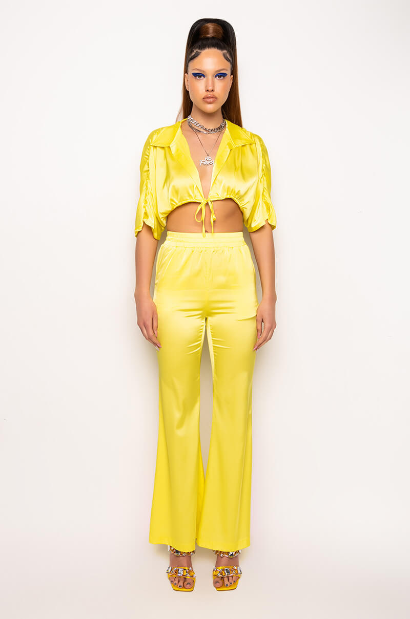 STAY GOLD SATIN WIDE LEG PANT