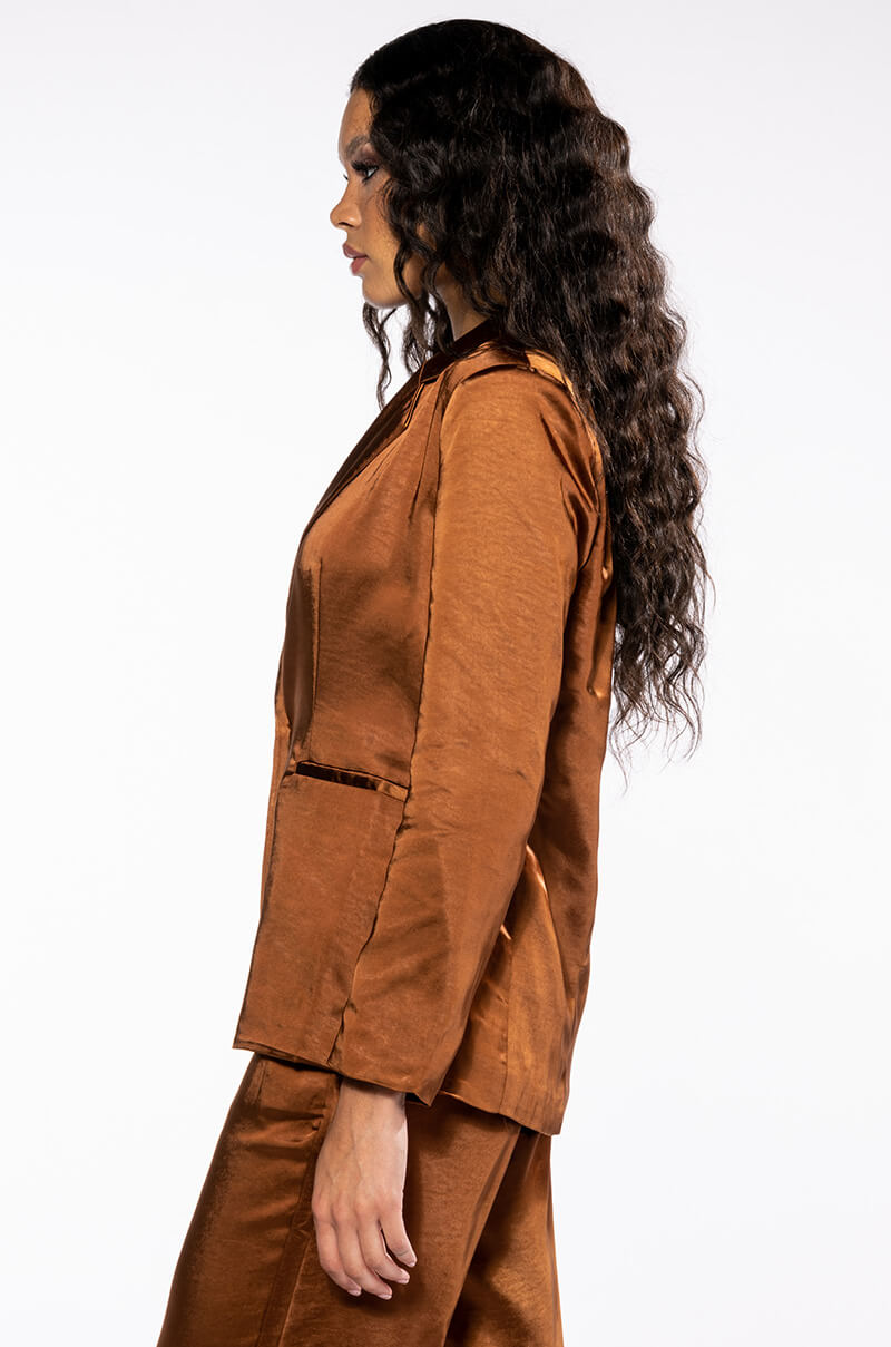STAY RADIANT SATIN BLAZER