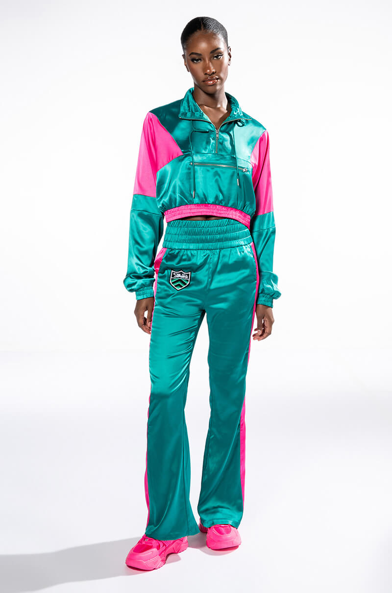 SATIN WIDE LEG JOGGER