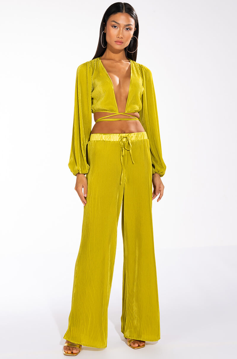 SWEET APPLE PLISSE PALAZZO PANT