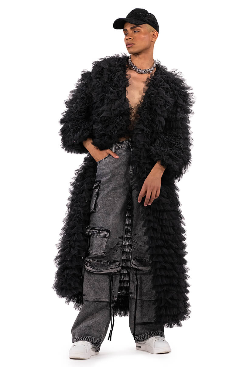 TAKE A BOW AVANT GARDE RUFFLE TRENCH