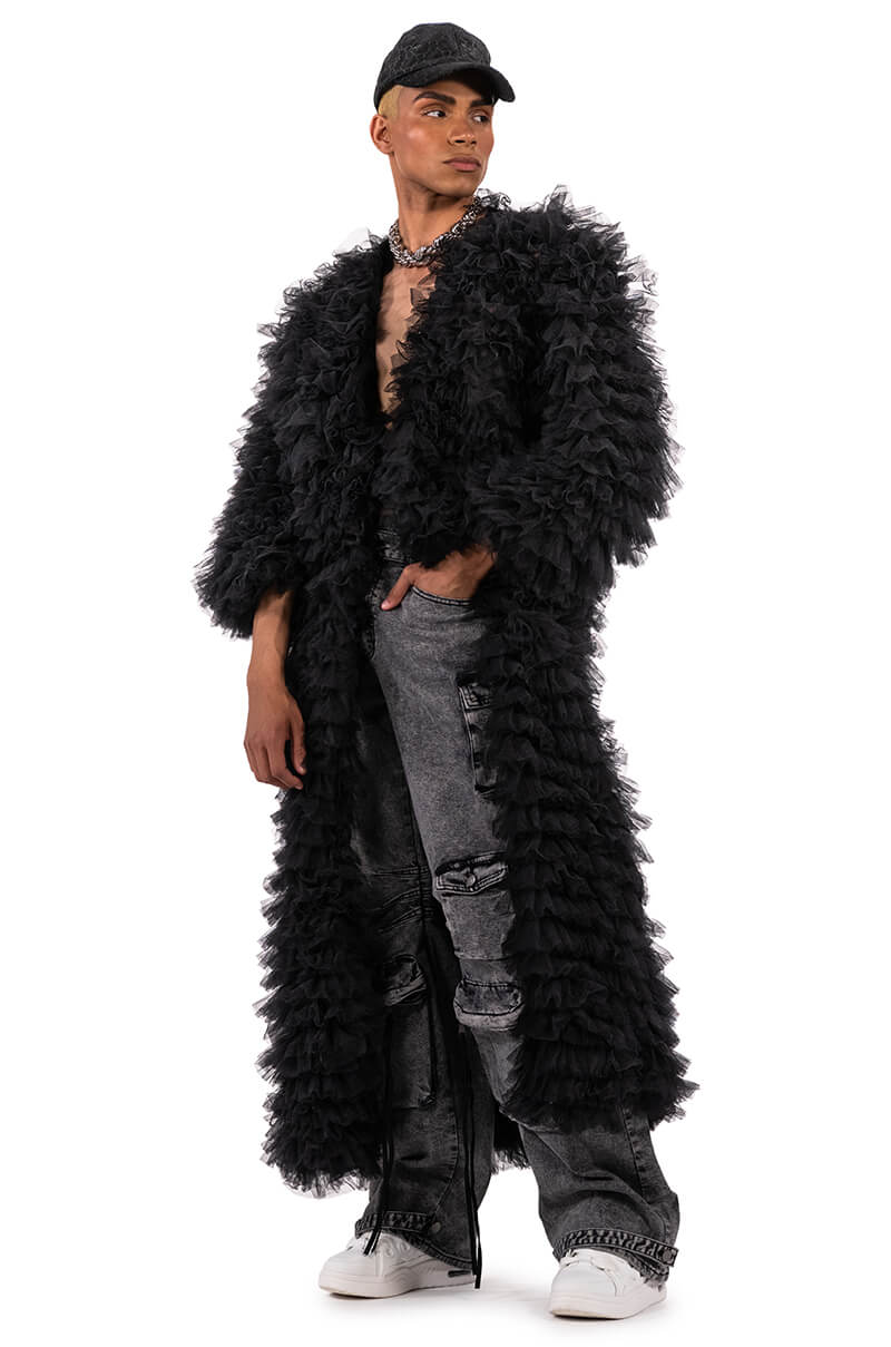 TAKE A BOW AVANT GARDE RUFFLE TRENCH