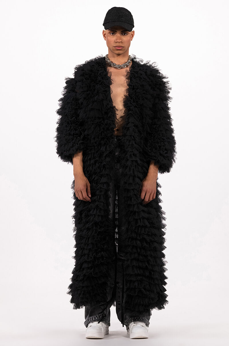 TAKE A BOW AVANT GARDE RUFFLE TRENCH