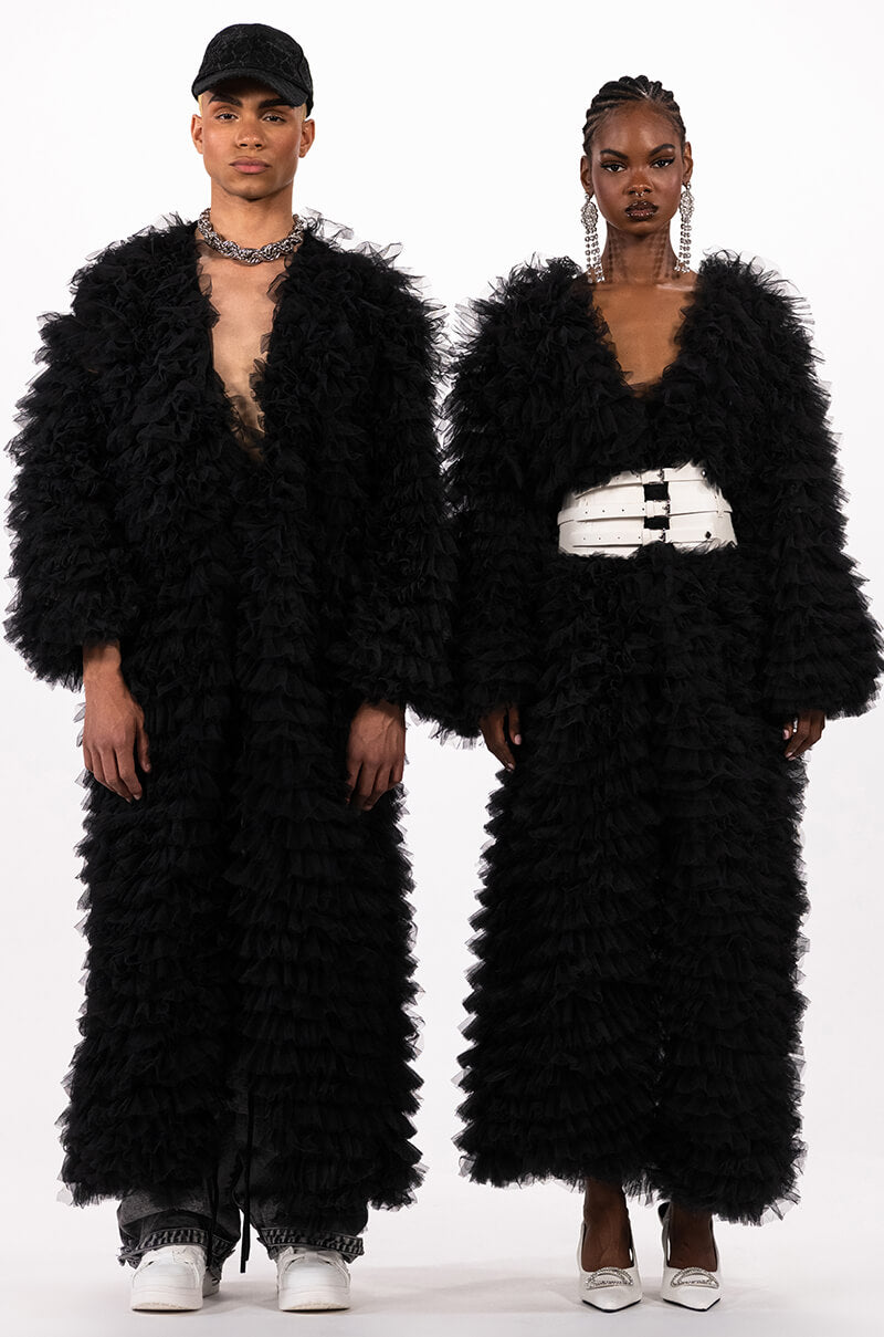 TAKE A BOW AVANT GARDE RUFFLE TRENCH