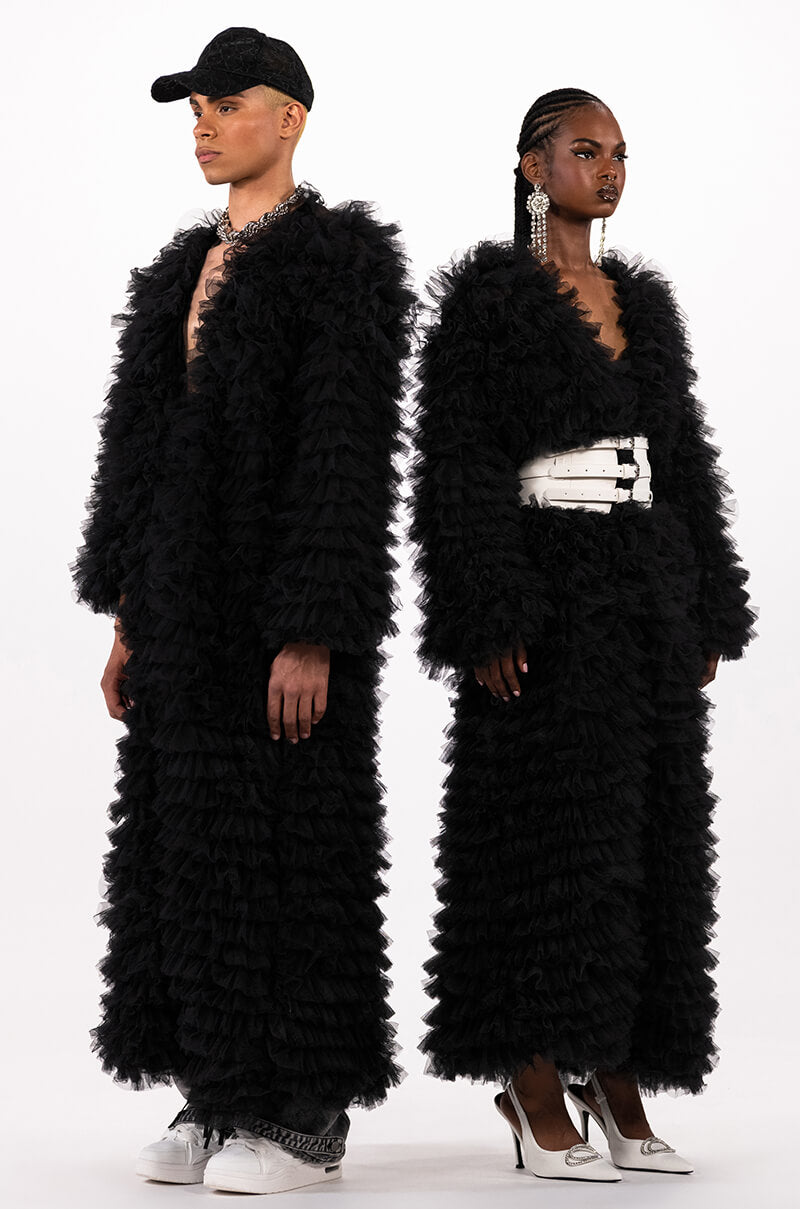 TAKE A BOW AVANT GARDE RUFFLE TRENCH