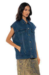 TAKE A WALK OVERSIZED DENIM VEST