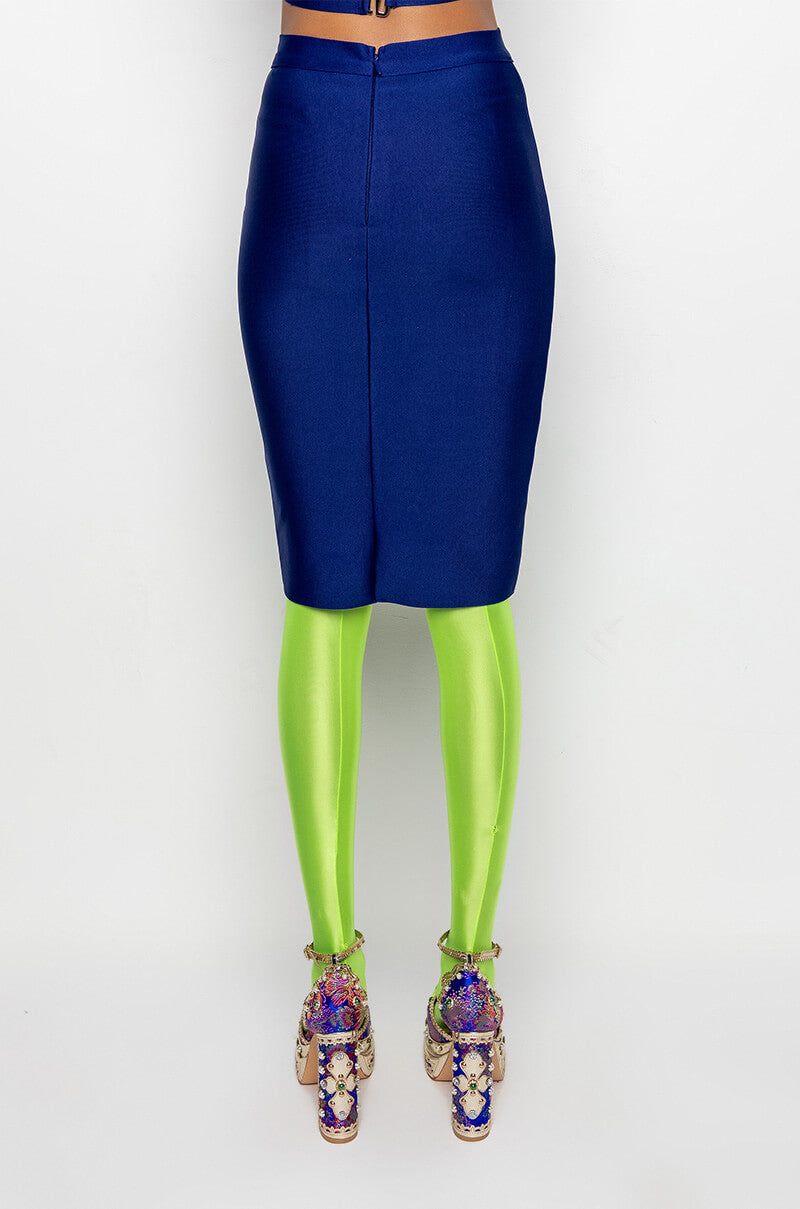 TAKE CONTROL BANDAGE MIDI SKIRT