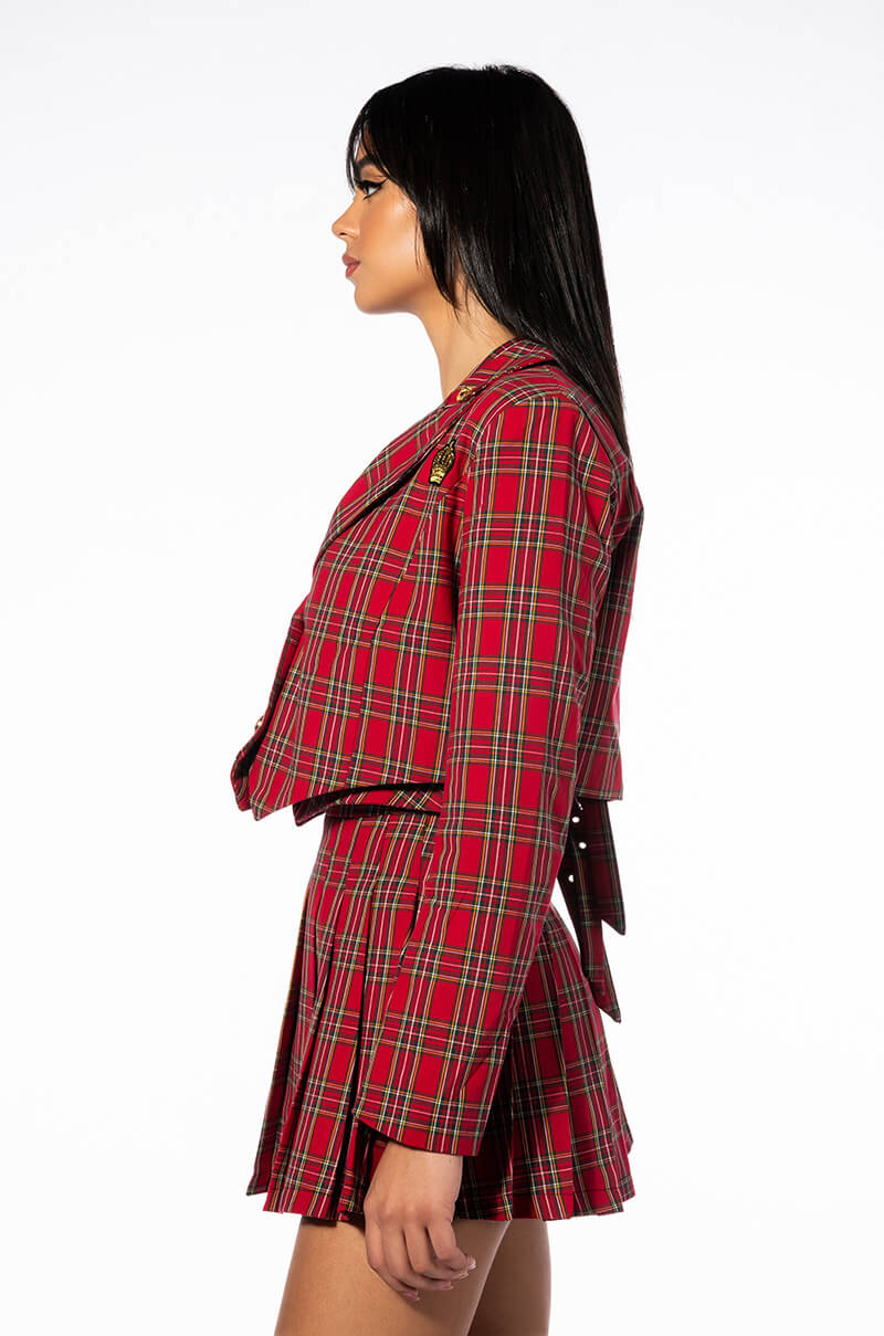 TARTAN RED PLAID BLAZER