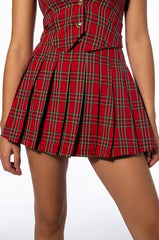 TARTAN RED PLAID SKIRT