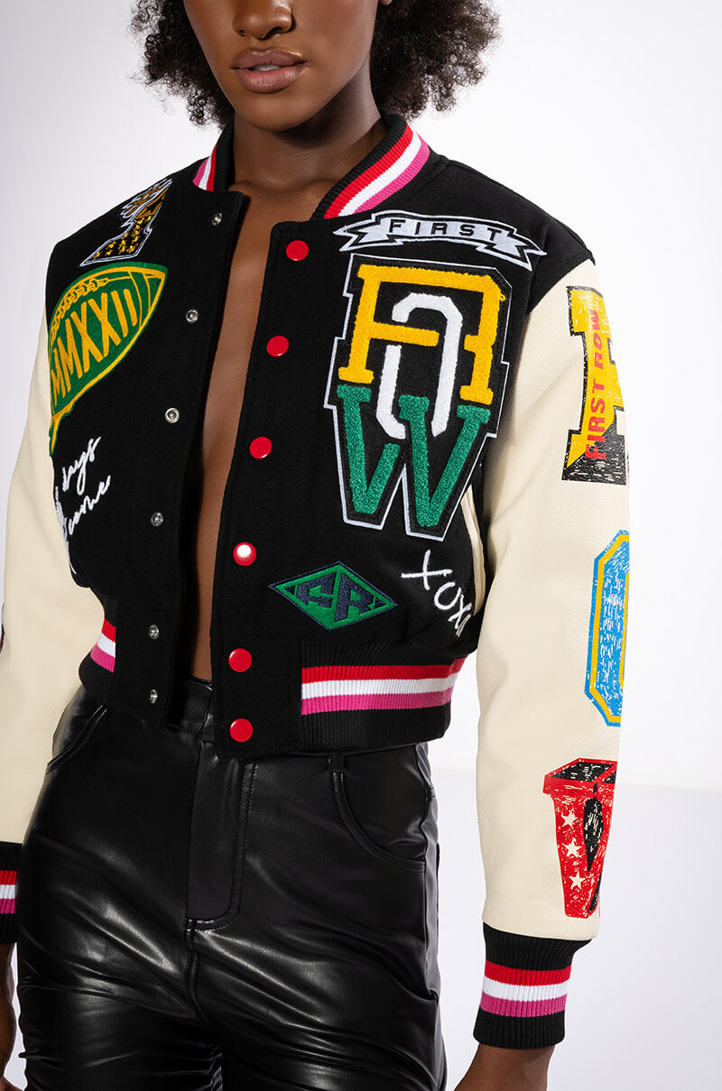 TEAM PLAYER PATCH VARSITY JACKET