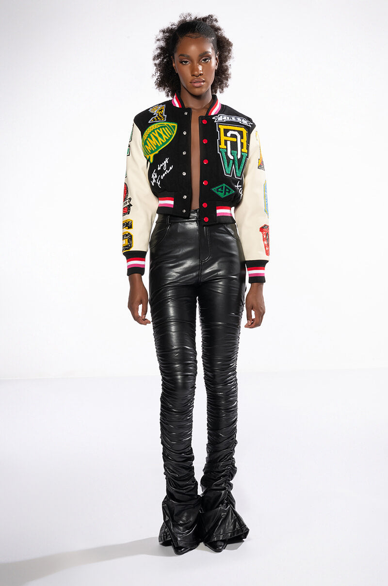 TEAM PLAYER PATCH VARSITY JACKET