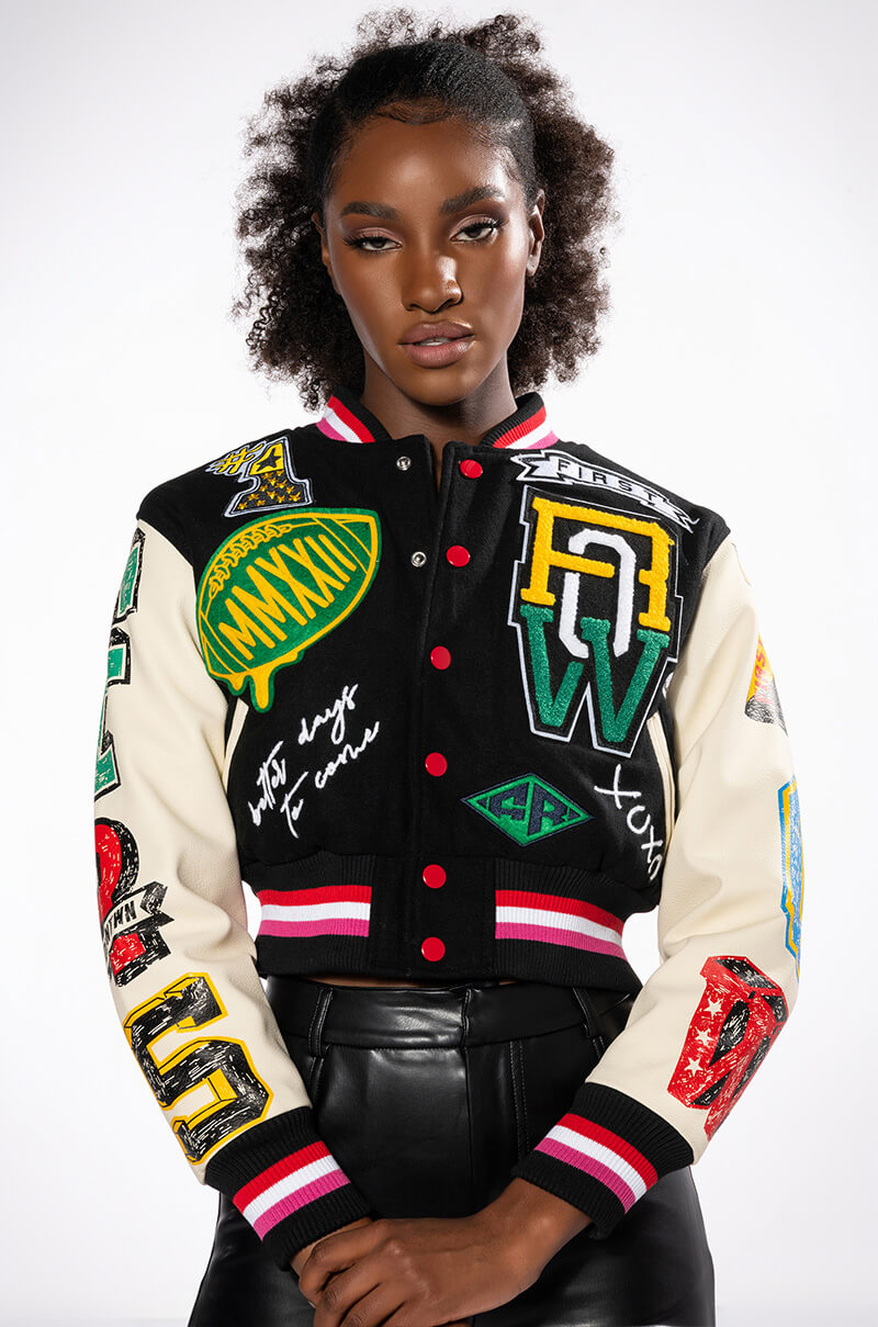 TEAM PLAYER PATCH VARSITY JACKET