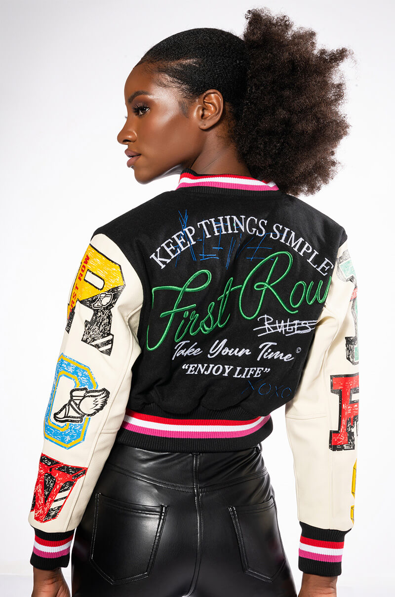 TEAM PLAYER PATCH VARSITY JACKET