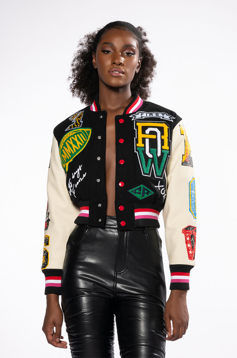 TEAM PLAYER PATCH VARSITY JACKET