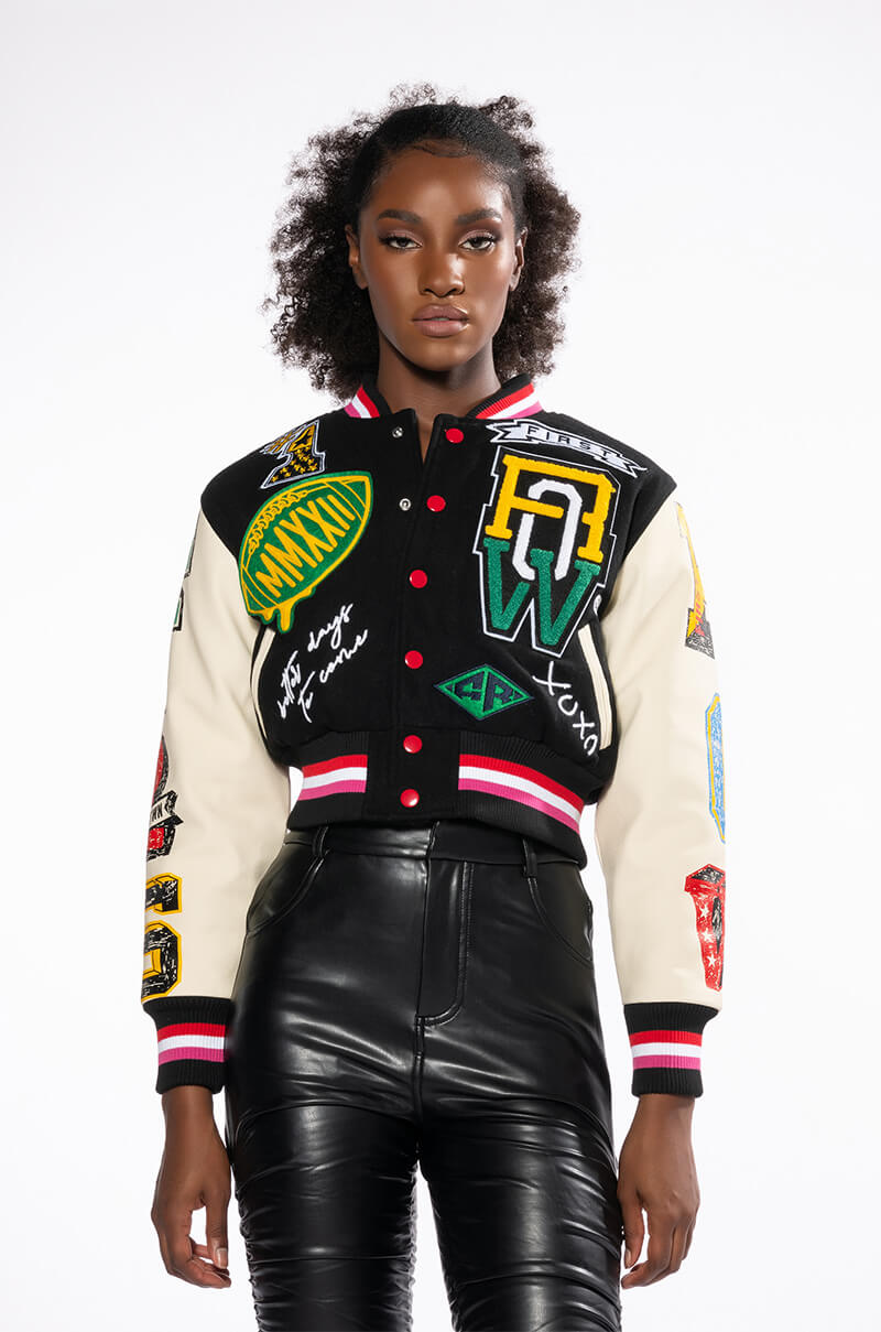 TEAM PLAYER PATCH VARSITY JACKET