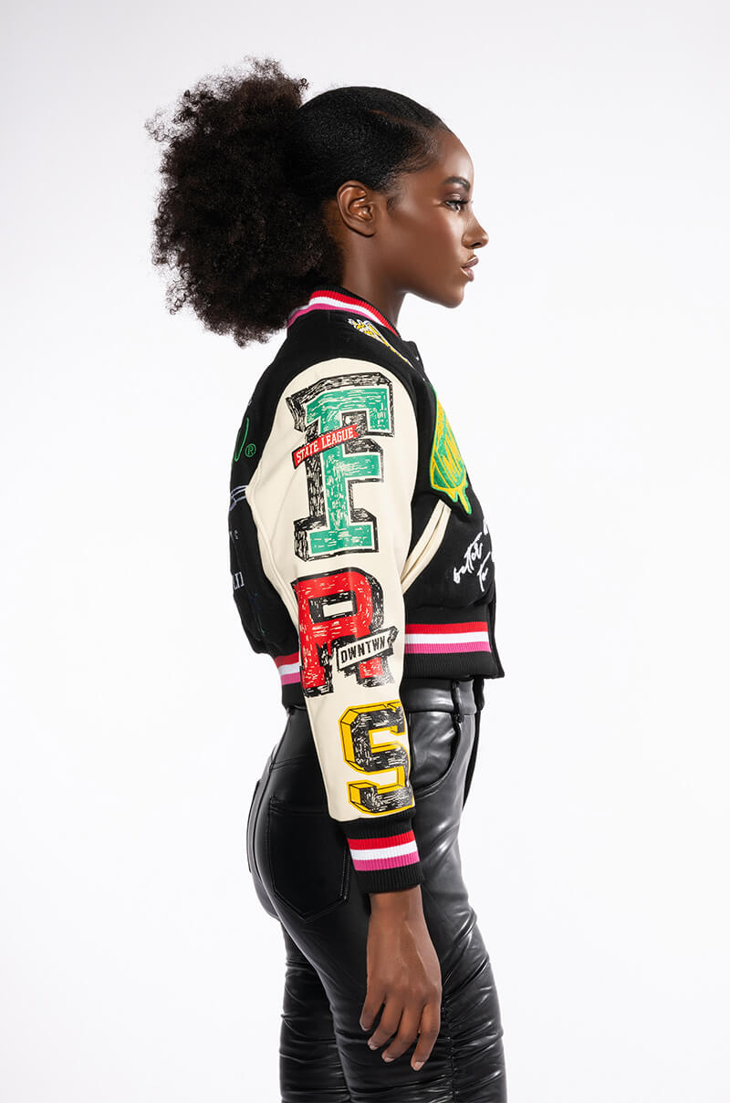 TEAM PLAYER PATCH VARSITY JACKET