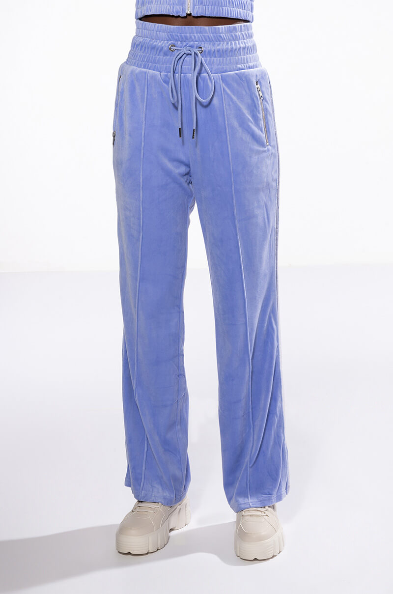 THE JET SETTER VELVET WIDE LEG JOGGER