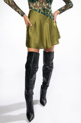 THINKING ABOUT FOREVER SATIN MINI SKATER SKIRT