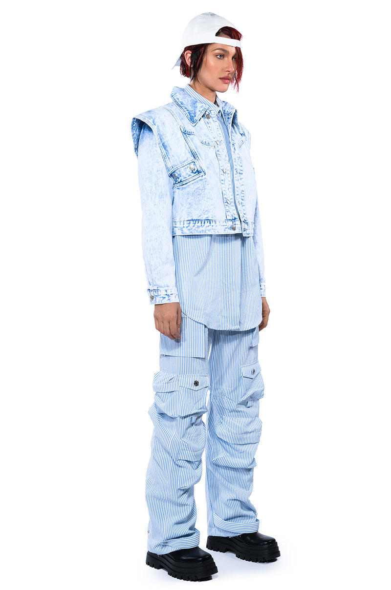 TIME AFTER TIME SHARP SHOULDER DENIM JACKET