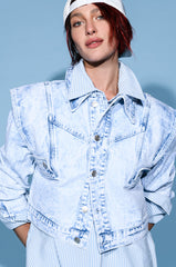 TIME AFTER TIME SHARP SHOULDER DENIM JACKET