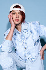 TIME AFTER TIME SHARP SHOULDER DENIM JACKET