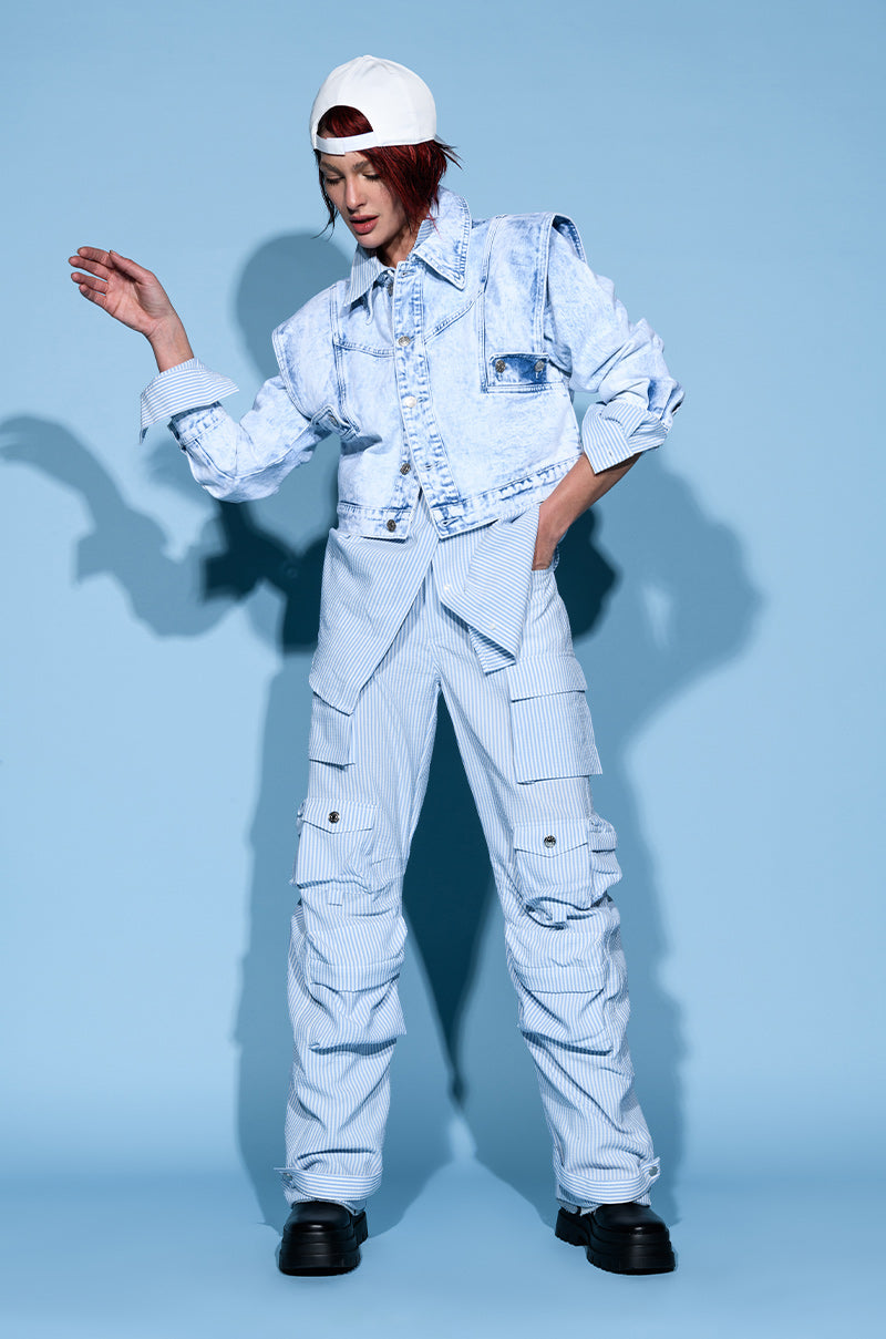 TIME AFTER TIME SHARP SHOULDER DENIM JACKET