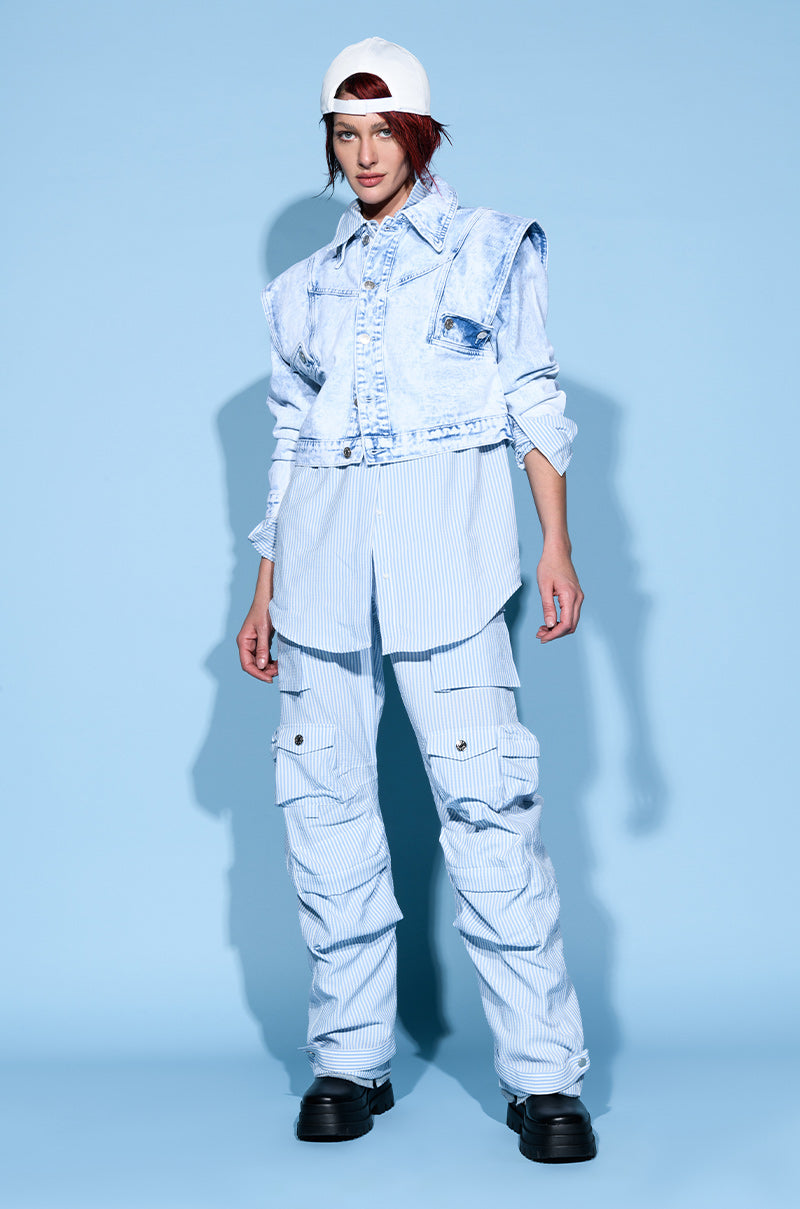 TIME AFTER TIME SHARP SHOULDER DENIM JACKET