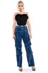 TOO COOL CARGO HIGH WAISTED JEANS