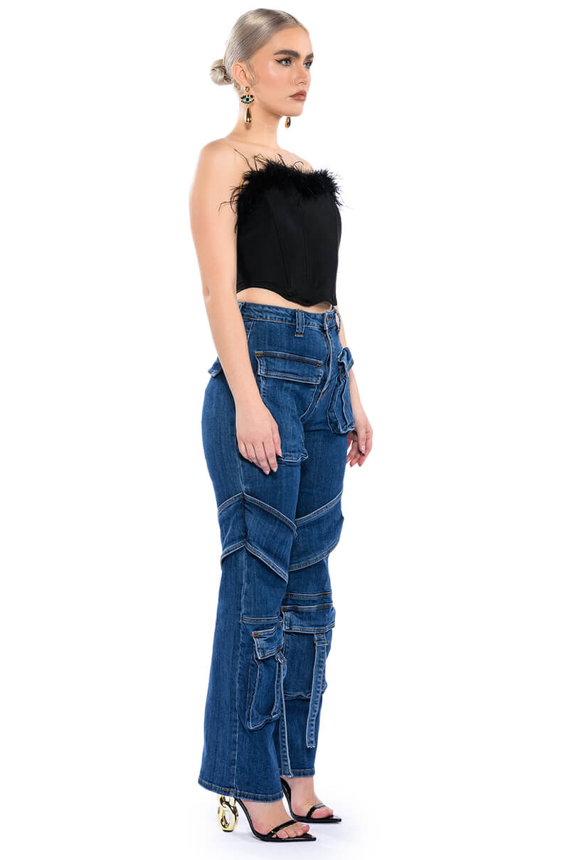 TOO COOL CARGO HIGH WAISTED JEANS
