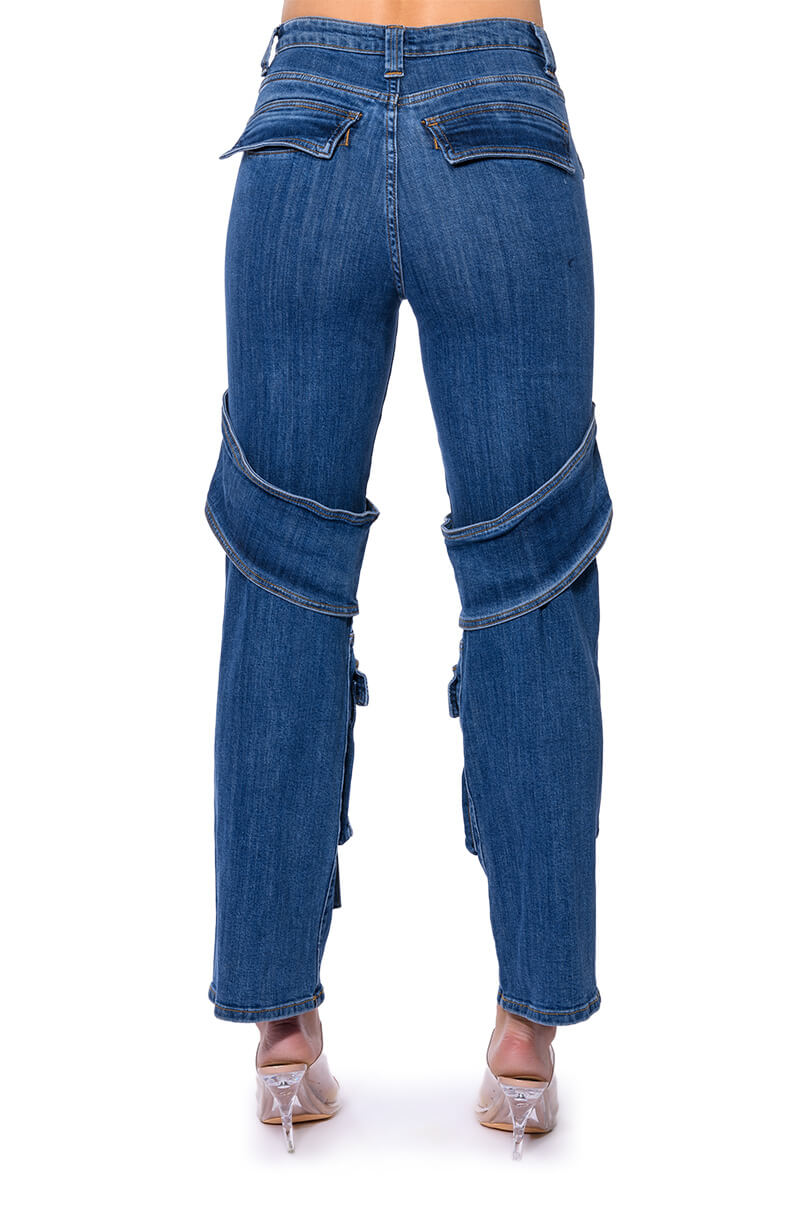 TOO COOL CARGO HIGH WAISTED JEANS