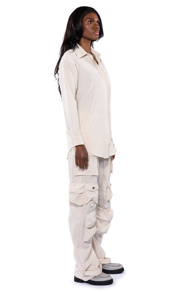 TOTO SEERSUCKER CARGO PANT