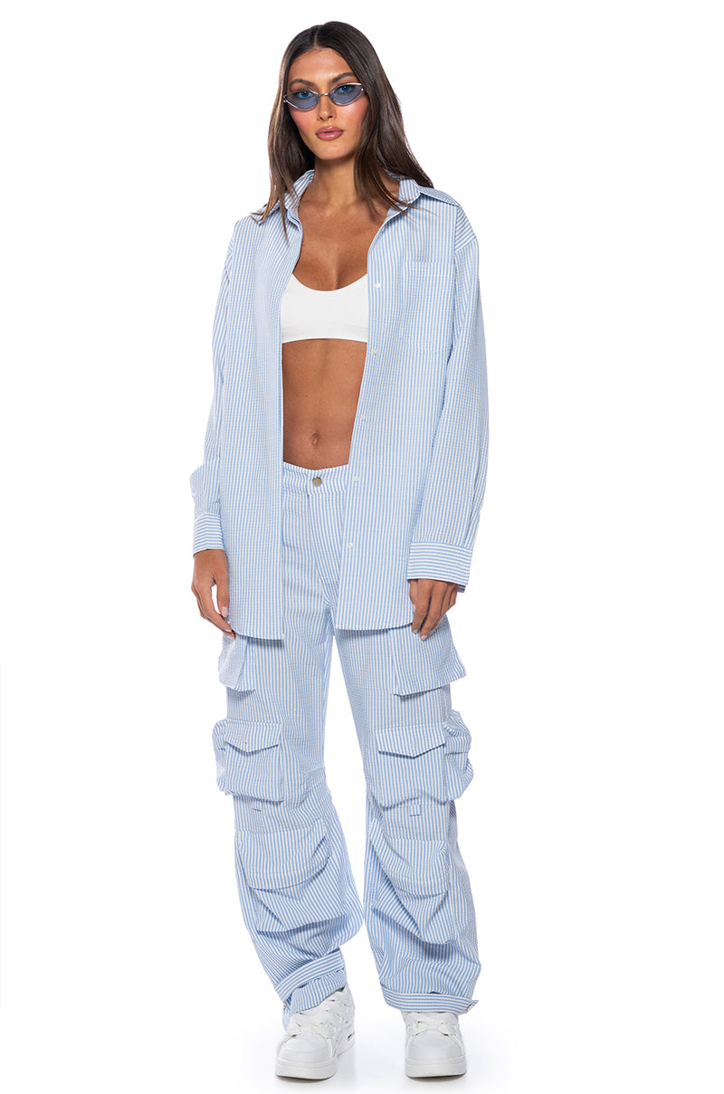 TOTO SEERSUCKER CARGO PANT