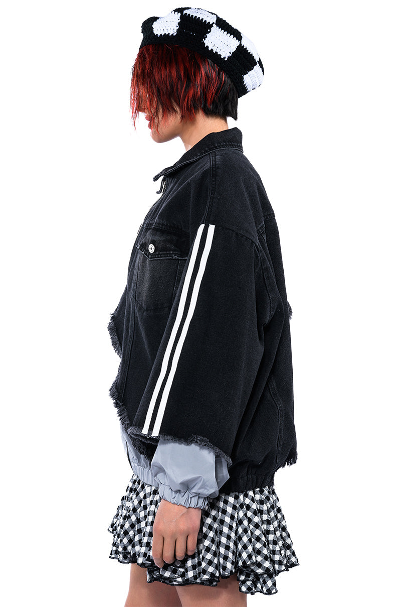 UNDECIDED DENIM BOMBER JACKET