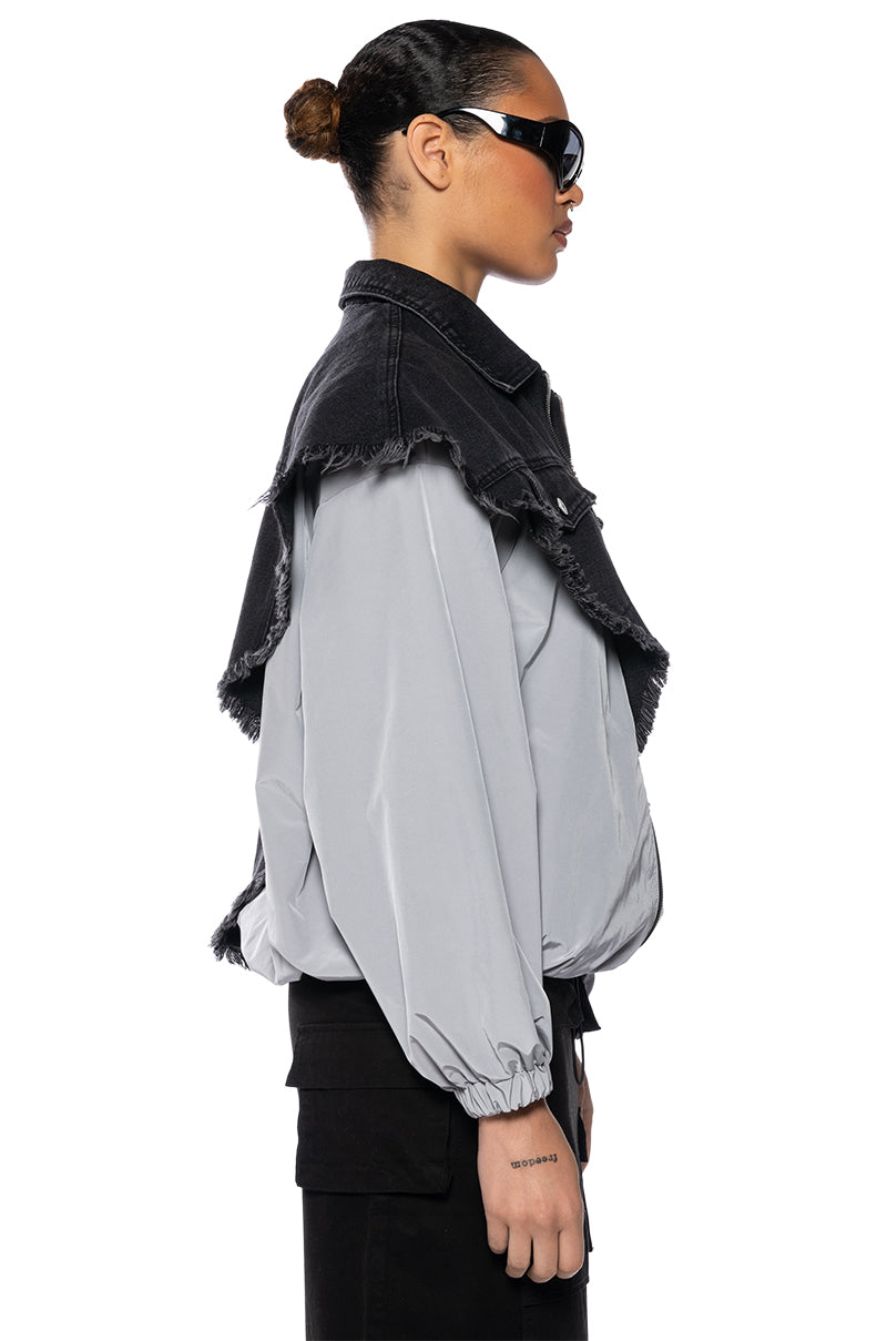 UNDECIDED DENIM BOMBER JACKET