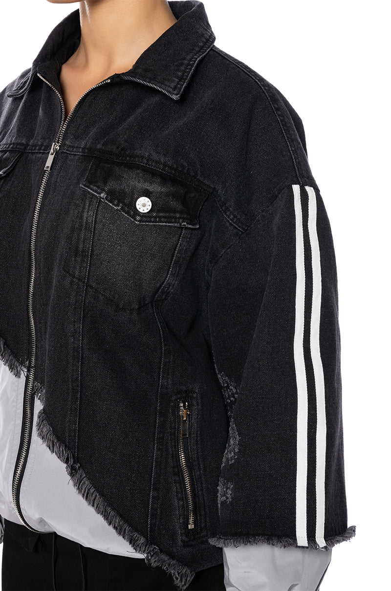 UNDECIDED DENIM BOMBER JACKET